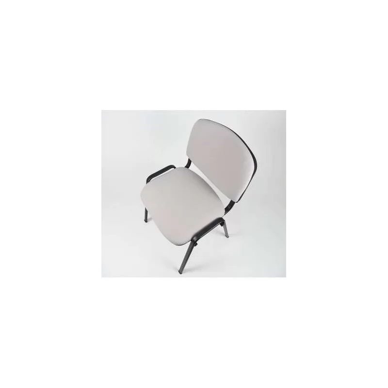 Sedia fissa attesa "new" -  imbottita impilabile con telaio d’acciaio nero