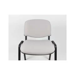 Sedia fissa attesa "new" -  imbottita impilabile con telaio d’acciaio nero