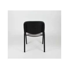 Sedia fissa attesa "new" -  imbottita impilabile con telaio d’acciaio nero