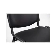 Sedia fissa attesa "new" -  imbottita impilabile con telaio d’acciaio nero