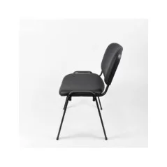 Sedia fissa attesa "new" -  imbottita impilabile con telaio d’acciaio nero