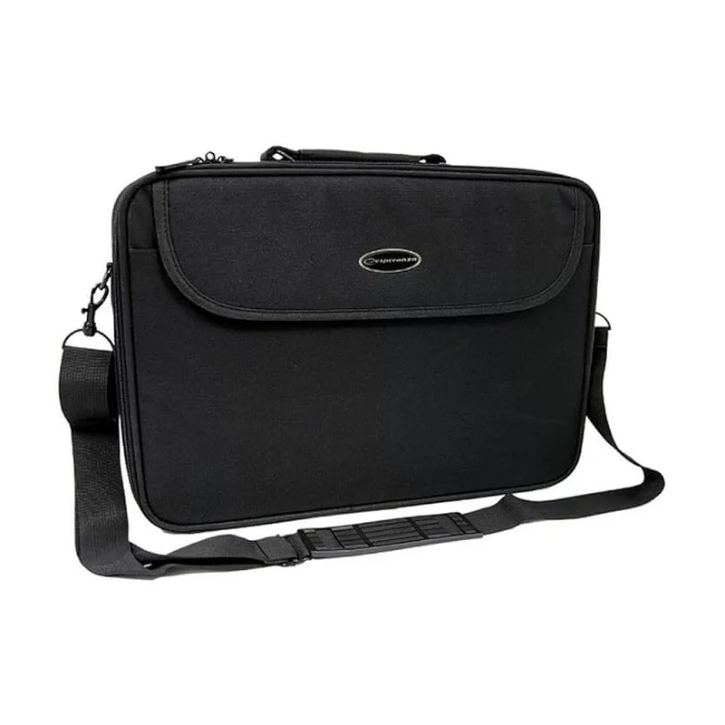 Esperanza - Borsa per notebook da 17" con tracolla e scomparti - colore nero