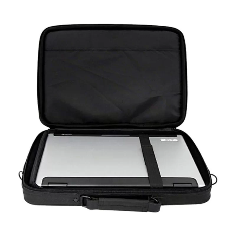 Esperanza - Borsa per notebook da 17" con tracolla e scomparti - colore nero