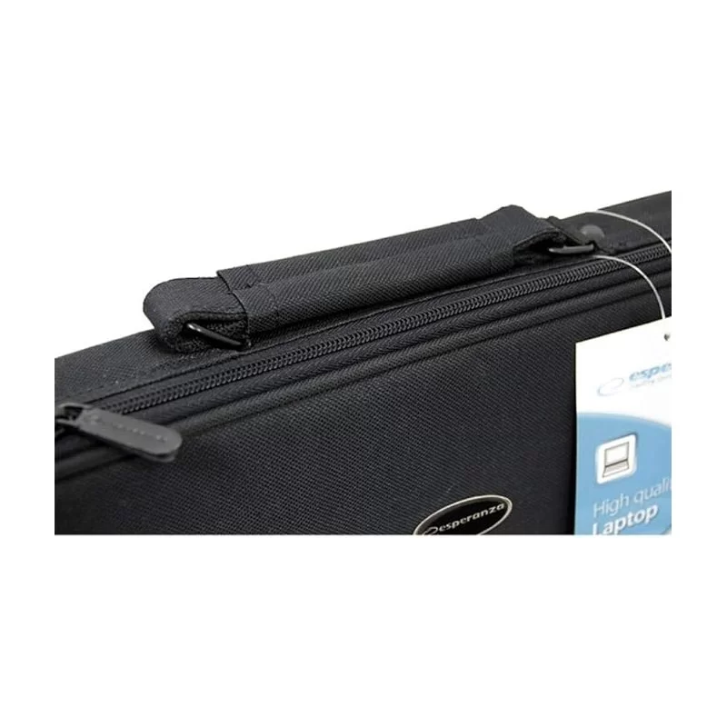 Esperanza - Borsa per notebook da 17" con tracolla e scomparti - colore nero