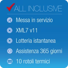 Sistema cassa telematica touchscreen Wycash 600 + Stampante RT Dado