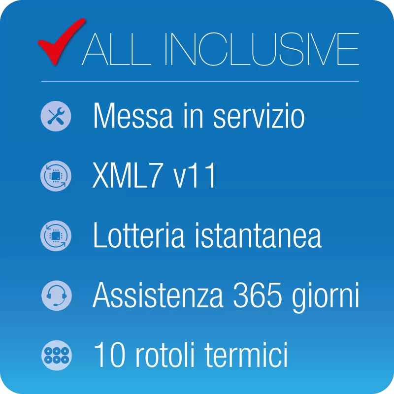 Sistema cassa telematica touchscreen Wycash 600 + Stampante RT Dado