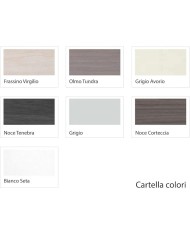 NEWFORM - Bancone 125 cm con scrivania 120 cm piano e fianchi in legno per uffici, negozi, reception - Colore Frassino Virgilio