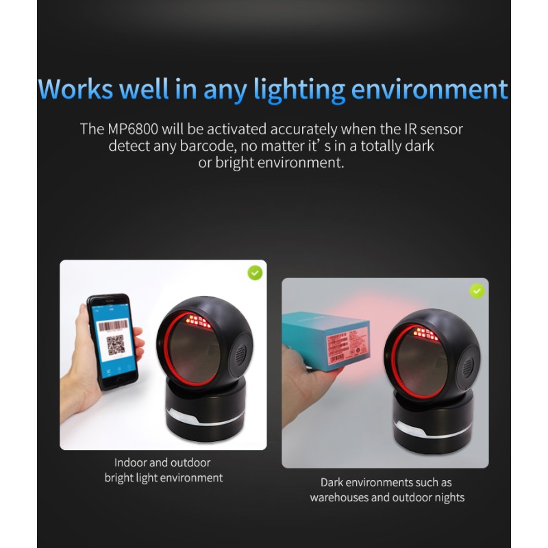 Scanner MP6800 | Lettore Codici a Barre 1D/2D da Banco - Tickoffice