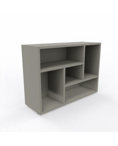 Tower Evo - Libreria design bassa a giorno in legno 60x81x27 cm