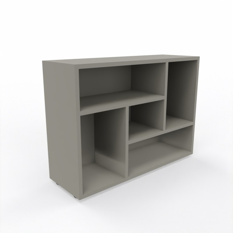 Tower Evo - Libreria design bassa a giorno in legno 60x81x27 cm