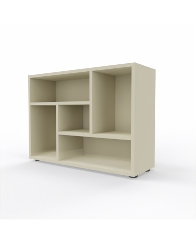 Tower Evo - Libreria design bassa a giorno in legno 60x81x27 cm