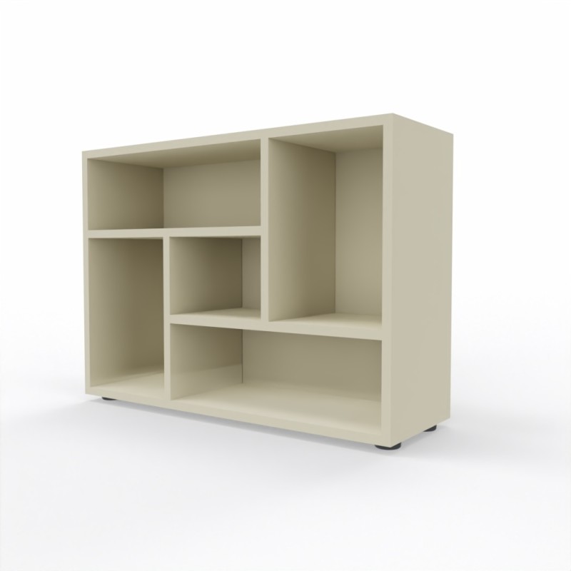 Tower Evo - Libreria design bassa a giorno in legno 60x81x27 cm