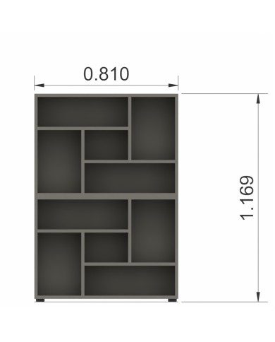 Tower Evo - Libreria alta a giorno Evo in legno 117x81x27 cm