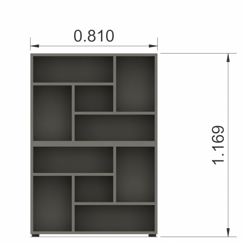 Tower Evo - Libreria alta a giorno Evo in legno 117x81x27 cm