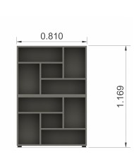 Tower Evo - Libreria alta a giorno Evo in legno 117x81x27 cm