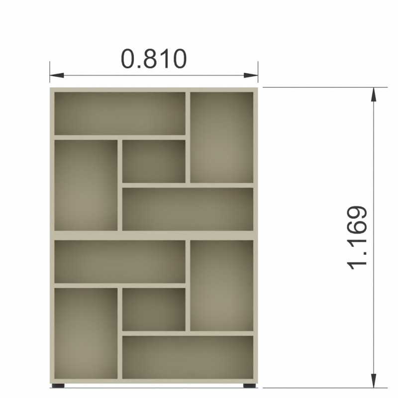 Tower Evo - Libreria alta a giorno Evo in legno 117x81x27 cm