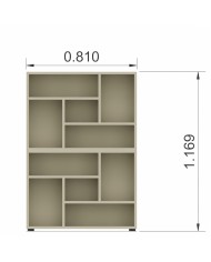 Tower Evo - Libreria alta a giorno Evo in legno 117x81x27 cm