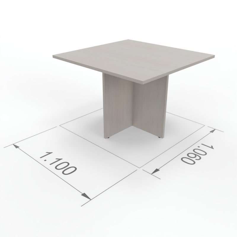 Kamos - Tavolo riunione piano rettangolare e struttura in legno a croce 110cm sp.25mm