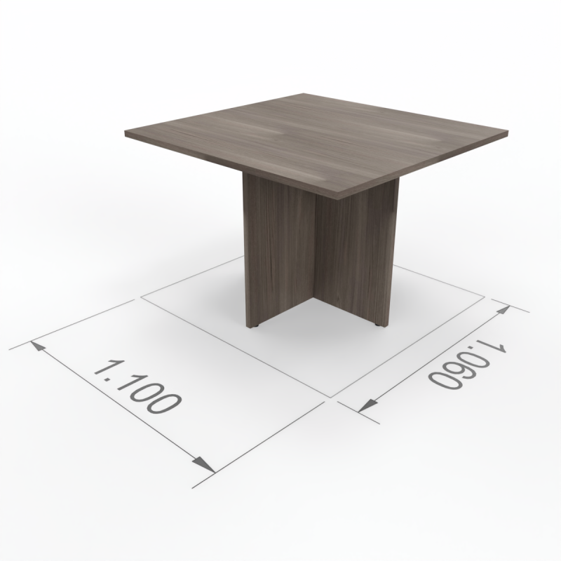 Kamos - Tavolo riunione piano rettangolare e struttura in legno a croce 110cm sp.25mm