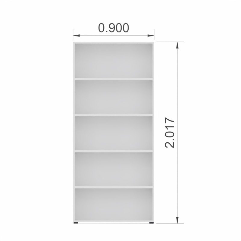 Kamos - Libreria a giorno con 4 ripiani 200x90x44 cm