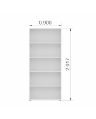 Kamos - Libreria a giorno con 4 ripiani 200x90x44 cm