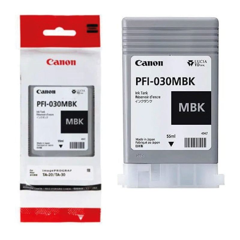 PFI-030MBK Canon Cartuccia originale NERO OPACO 55ml 3488C001 TA-20 TA-30 TM-240 TM-340