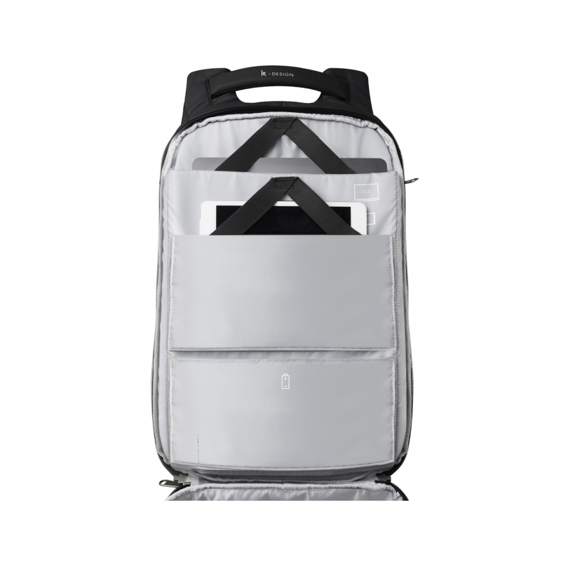 Tekniko big ROSSO - Zaino Antifurto dimensioni 34 x 46 x 16 cm Intempo idrorepellente tecnico con serratura presa usb