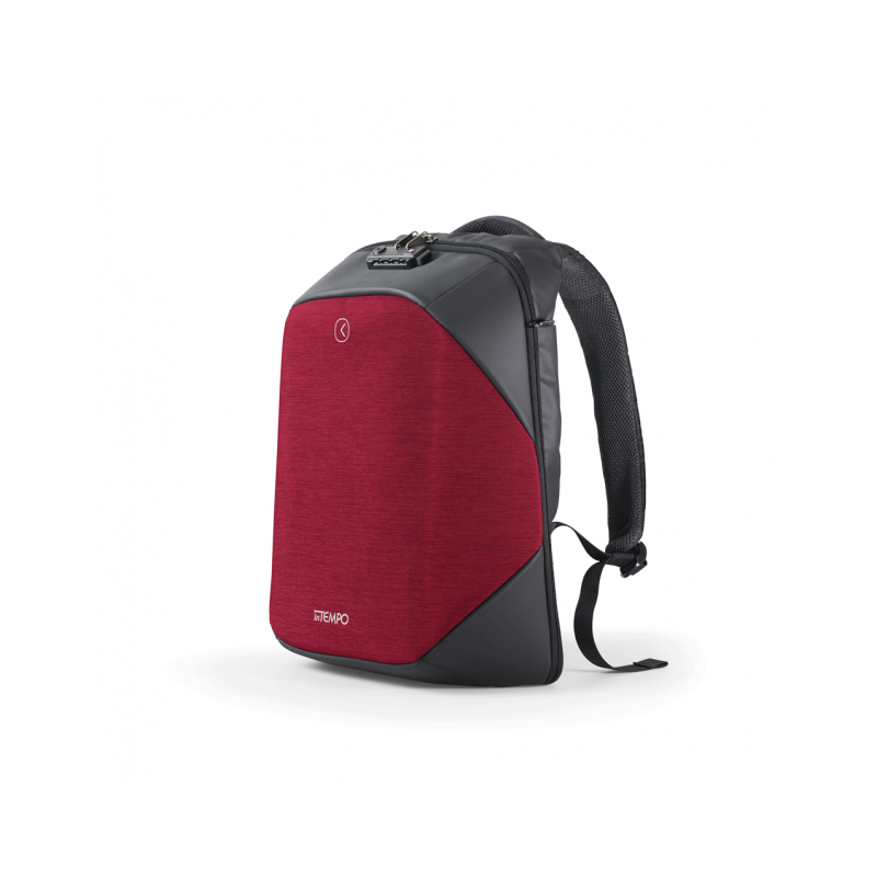 Tekniko big ROSSO - Zaino Antifurto dimensioni 34 x 46 x 16 cm Intempo idrorepellente tecnico con serratura presa usb
