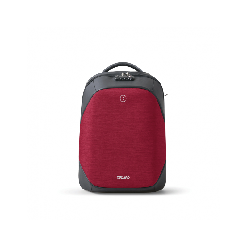 Tekniko big ROSSO - Zaino Antifurto dimensioni 34 x 46 x 16 cm Intempo idrorepellente tecnico con serratura presa usb