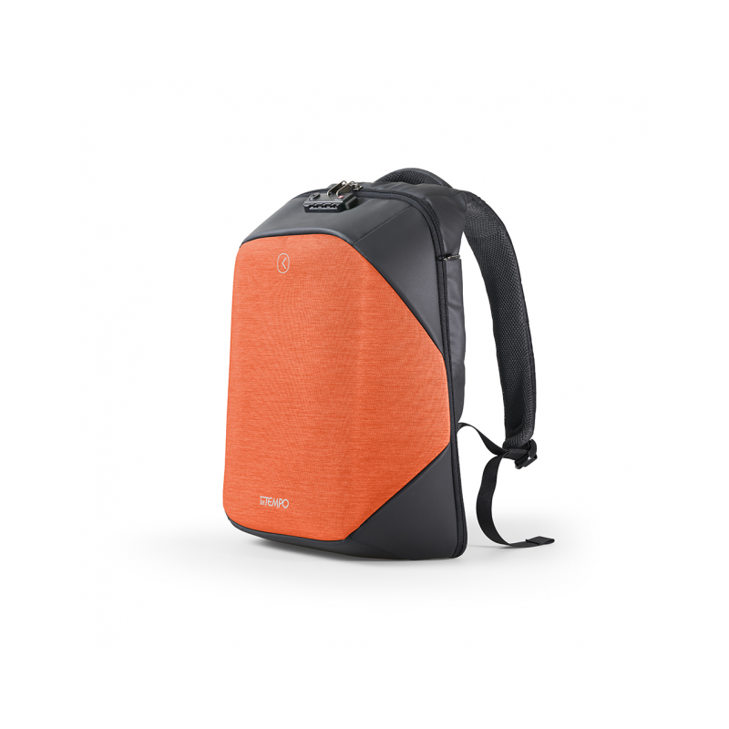 Tekniko big ARANCIO - Zaino Antifurto dimensioni 34 x 46 x 16 cm Intempo idrorepellente tecnico con serratura presa usb