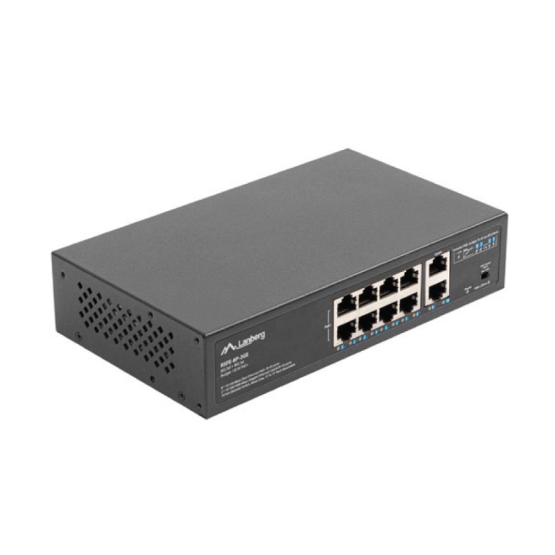 SWITCH 8X 100MB POE+/2X 1GB UNMANAGED RACK 10"/19" GIGABIT ETHERNET 120W