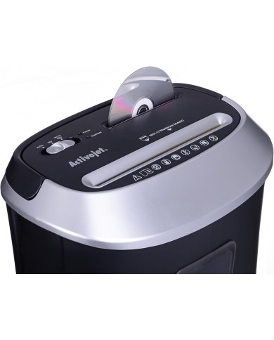 ASH-1201 Activejet Distruggidocumenti 12 Fogli 25L strisce 5x38mm P-3 Cd carte