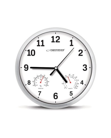 Orologio da parete per ufficio D. 25 con misurazione temperatura e umidità colore Bianco