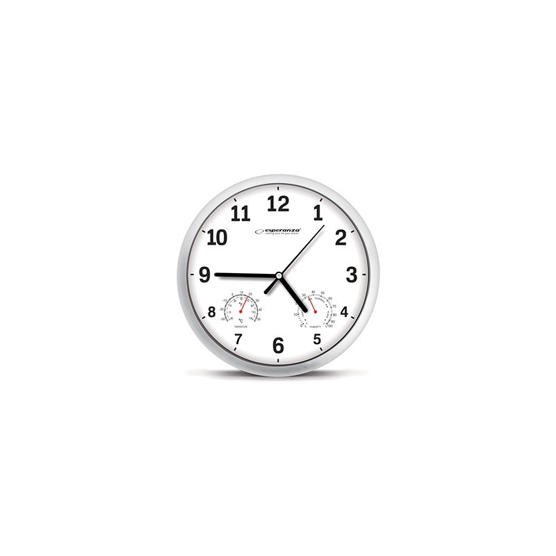 Orologio da parete per ufficio D. 25 con misurazione temperatura e umidità colore Bianco