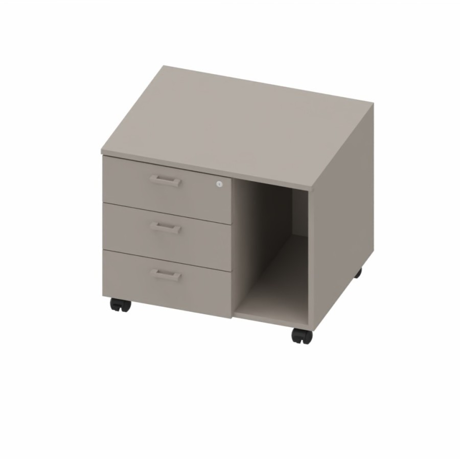 LAS - Mobile di servizio su ruote con cassetti e serratura L.67,7 x P.55,1 x H.56,8