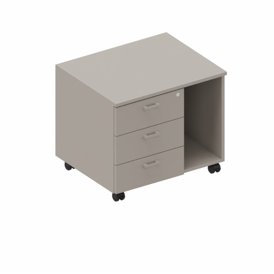 LAS - Mobile di servizio su ruote con cassetti e serratura L.67,7 x P.55,1 x H.56,8