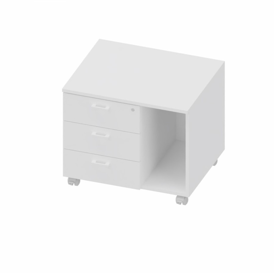 LAS - Mobile di servizio su ruote con cassetti e serratura L.67,7 x P.55,1 x H.56,8