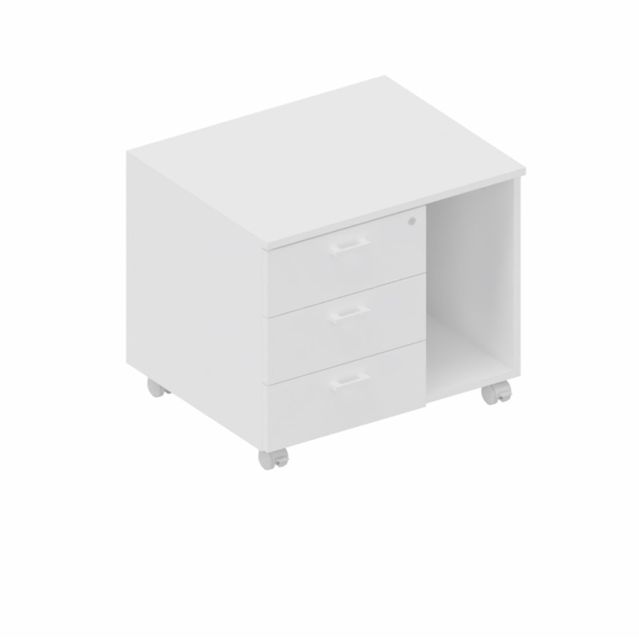 LAS - Mobile di servizio su ruote con cassetti e serratura L.67,7 x P.55,1 x H.56,8