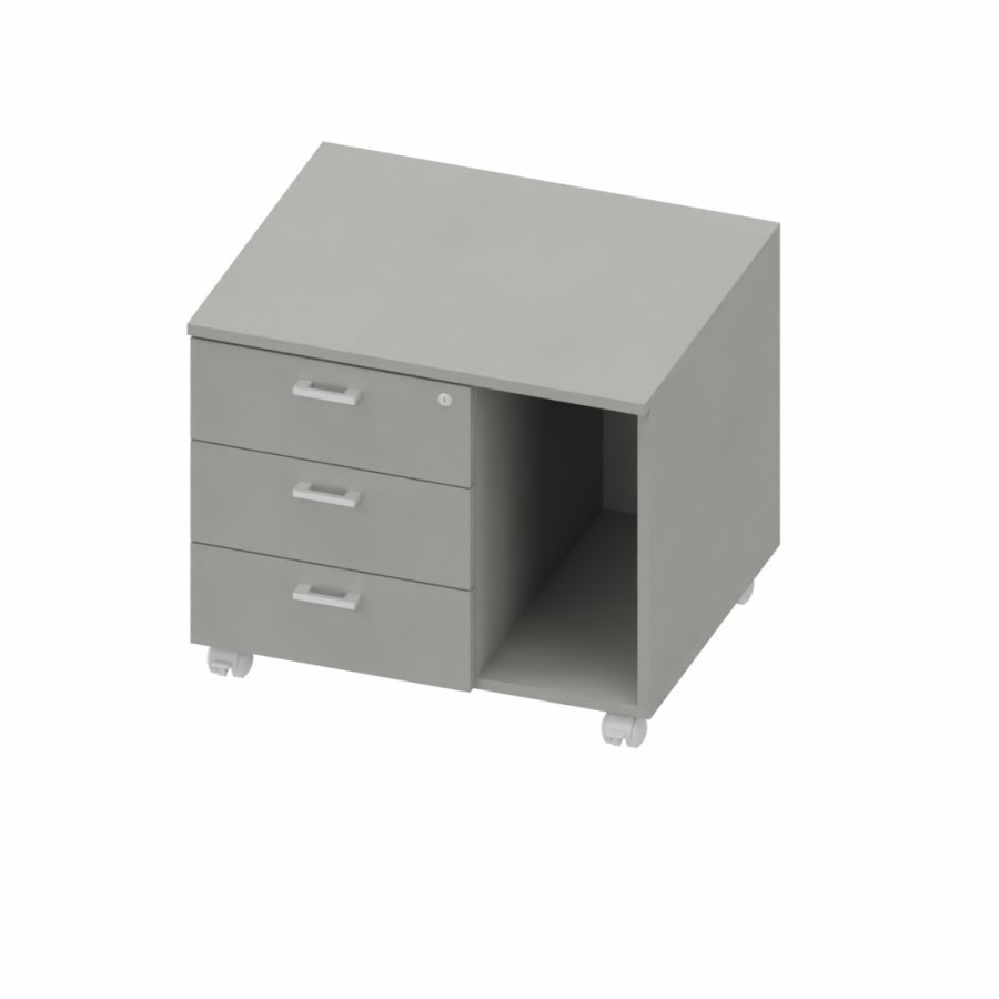 LAS - Mobile di servizio su ruote con cassetti e serratura L.67,7 x P.55,1 x H.56,8
