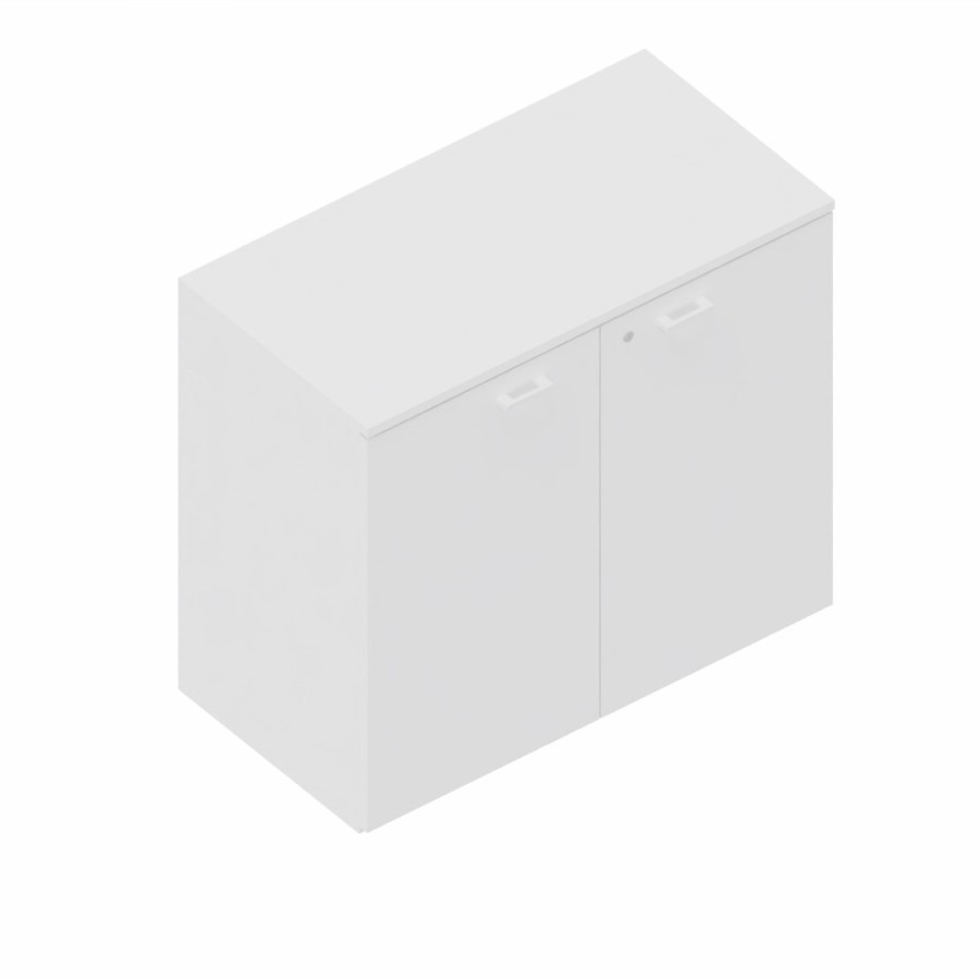 LAS - Mobile medio contenitore 2 ante cieche con serratura e top L.90 x p.46,3 x H.81,5