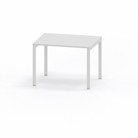 LAS - Scrivania Oxi con piano in legno e gambe in metallo a "R" profondità 80 cm - Colore Bianco