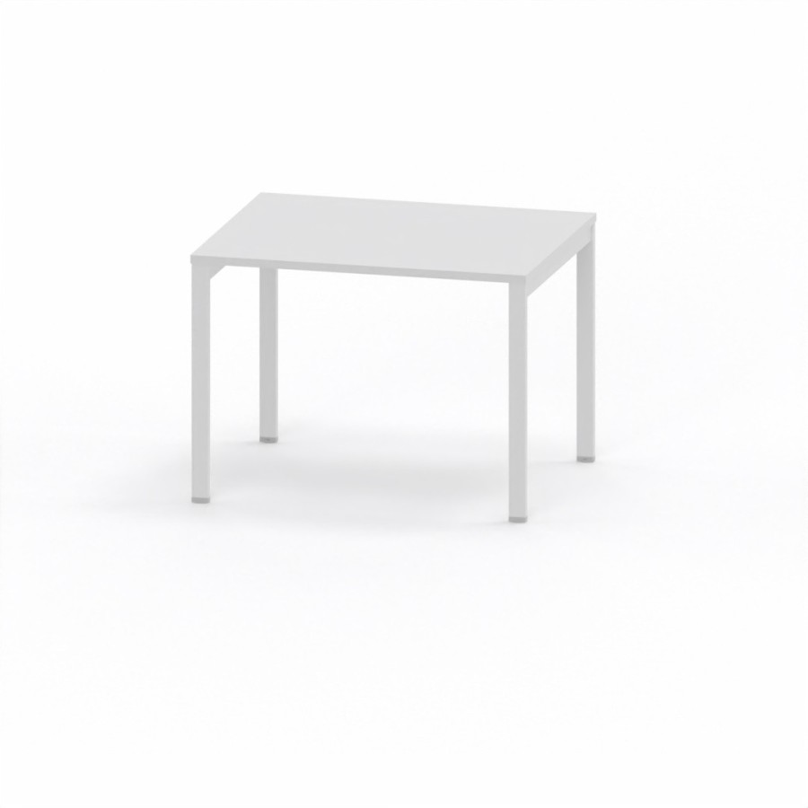 LAS - Scrivania Oxi con piano in legno e gambe in metallo a "R" profondità 80 cm - Colore Bianco