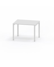 LAS - Scrivania Oxi con piano in legno e gambe in metallo a "R" profondità 80 cm - Colore Bianco