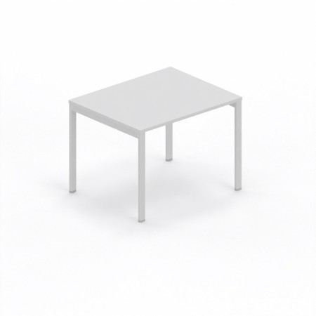 LAS - Scrivania Oxi con piano in legno e gambe in metallo a "R" profondità 80 cm - Colore Bianco