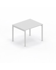 LAS - Scrivania Oxi con piano in legno e gambe in metallo a "R" profondità 80 cm - Colore Bianco