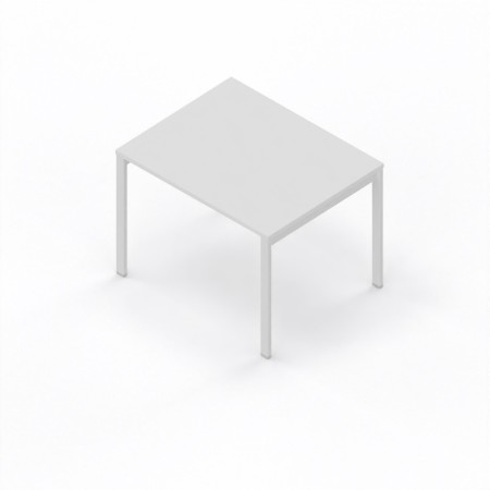 LAS - Scrivania Oxi con piano in legno e gambe in metallo a "R" profondità 80 cm - Colore Bianco