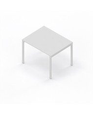 LAS - Scrivania Oxi con piano in legno e gambe in metallo a "R" profondità 80 cm - Colore Bianco