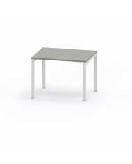 LAS - Scrivania Oxi con piano in legno e gambe in metallo a "R" profondità 80 cm - Colore Grigio