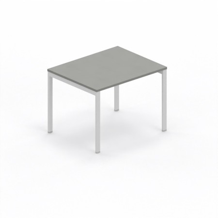 LAS - Scrivania Oxi con piano in legno e gambe in metallo a "R" profondità 80 cm - Colore Grigio