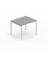 LAS - Scrivania Oxi con piano in legno e gambe in metallo a "R" profondità 80 cm - Colore Grigio